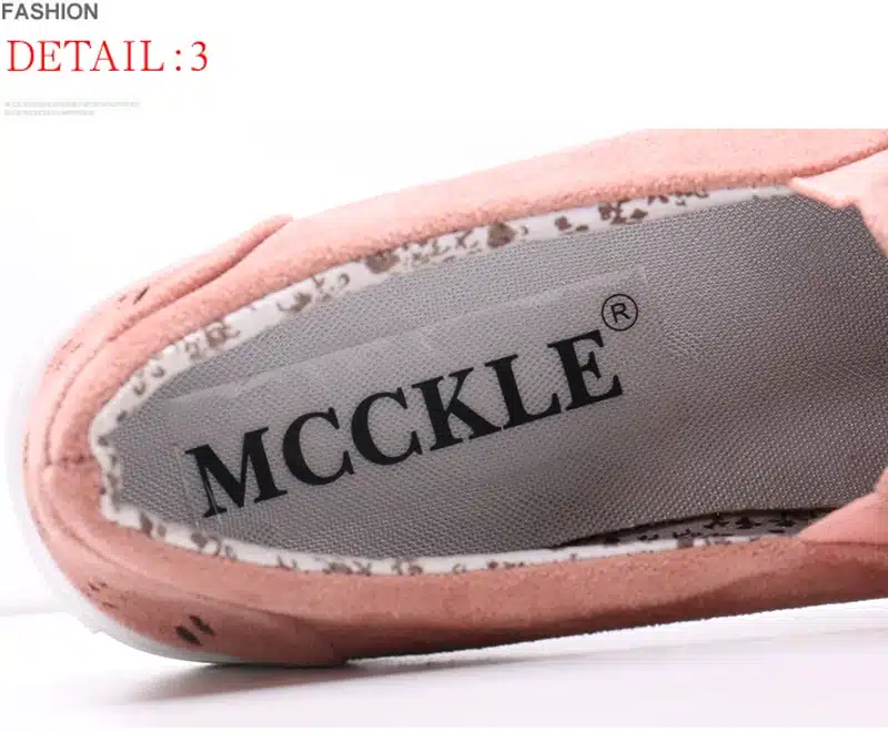 MCCKLE 2018 Women's Vulcanize Cut-outs Flat Brand Slip-on Platform Elastic Band Ladies Style Loafers Flock Woman Female Shoes 26