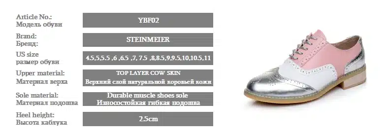 Genuine leather big woman US 10 designer vintage flats shoes round toe handmade silver white pink oxford shoes for women fur 2