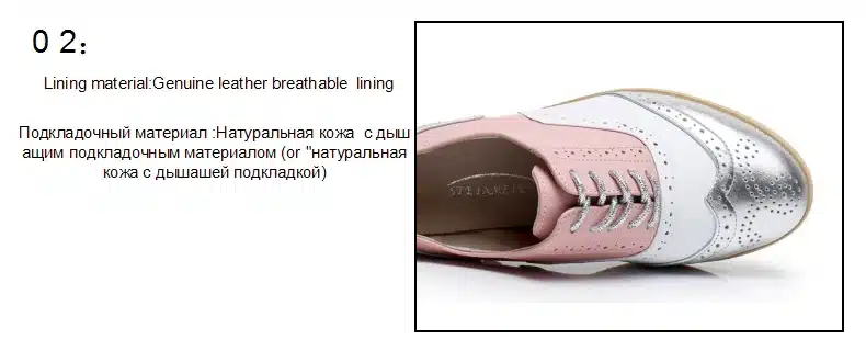 Genuine leather big woman US 10 designer vintage flats shoes round toe handmade silver white pink oxford shoes for women fur 6