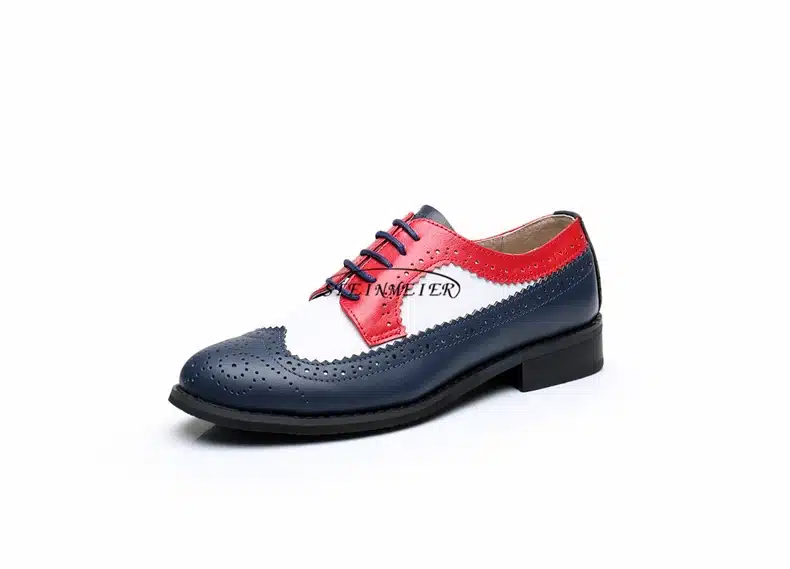 Genuine leather big woman US 10 designer vintage flats shoes round toe handmade silver white pink oxford shoes for women fur 30