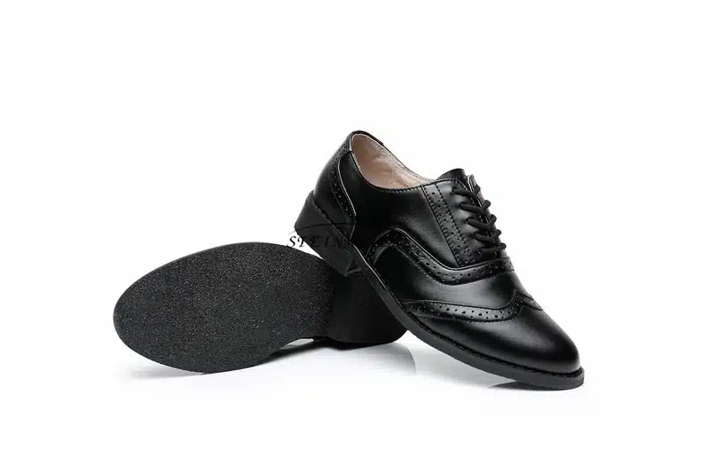 Genuine leather big woman US 10 designer vintage flats shoes round toe handmade silver white pink oxford shoes for women fur 35