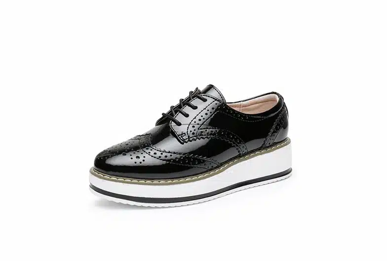 New women wings vintage Oxford Lace Up red beige white black Metallic Striped platform Vintage oxford flat women's shoes US 8 9