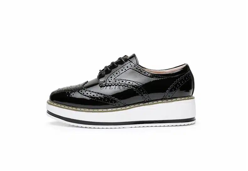 New women wings vintage Oxford Lace Up red beige white black Metallic Striped platform Vintage oxford flat women's shoes US 8 10