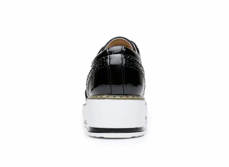New women wings vintage Oxford Lace Up red beige white black Metallic Striped platform Vintage oxford flat women's shoes US 8 12