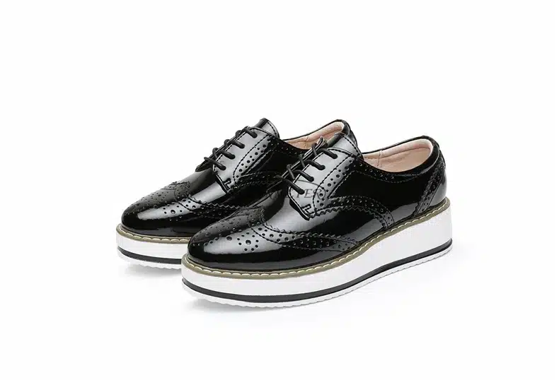 New women wings vintage Oxford Lace Up red beige white black Metallic Striped platform Vintage oxford flat women's shoes US 8 14