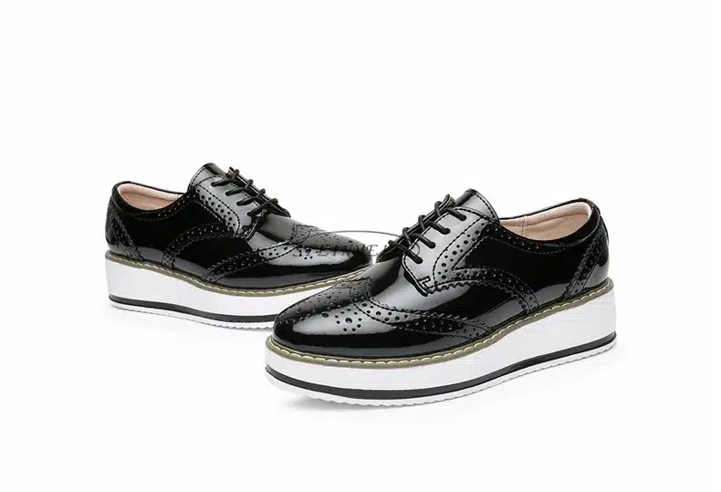New women wings vintage Oxford Lace Up red beige white black Metallic Striped platform Vintage oxford flat women's shoes US 8 16