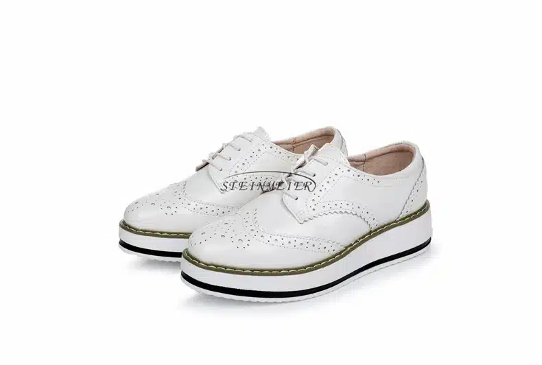 New women wings vintage Oxford Lace Up red beige white black Metallic Striped platform Vintage oxford flat women's shoes US 8 20