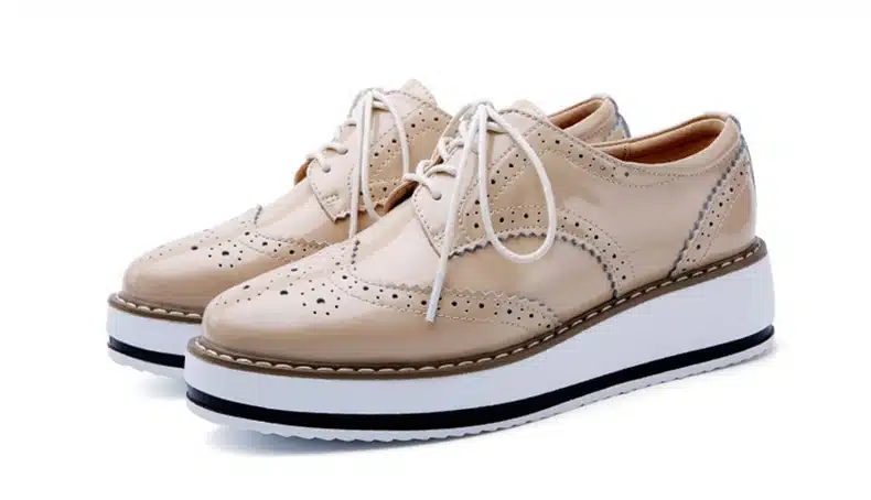 New women wings vintage Oxford Lace Up red beige white black Metallic Striped platform Vintage oxford flat women's shoes US 8 24