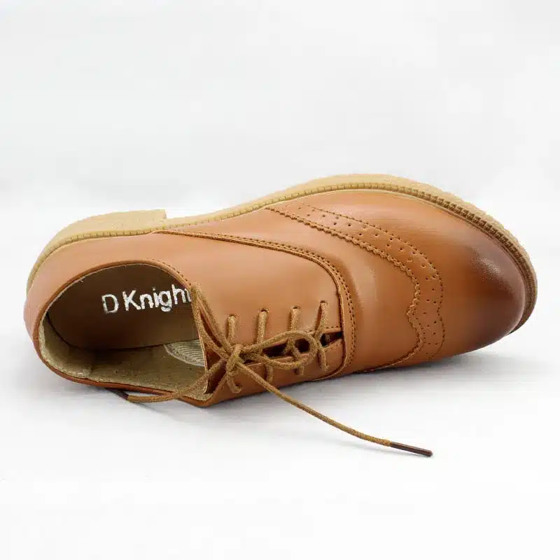 Hot Sale Women Genuine Leather Oxford Shoes Fashion Round Toe Lace Up Flat Ladies Oxfords England Style Brogue Oxfords For Women 18