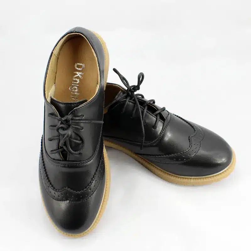 Hot Sale Women Genuine Leather Oxford Shoes Fashion Round Toe Lace Up Flat Ladies Oxfords England Style Brogue Oxfords For Women 21