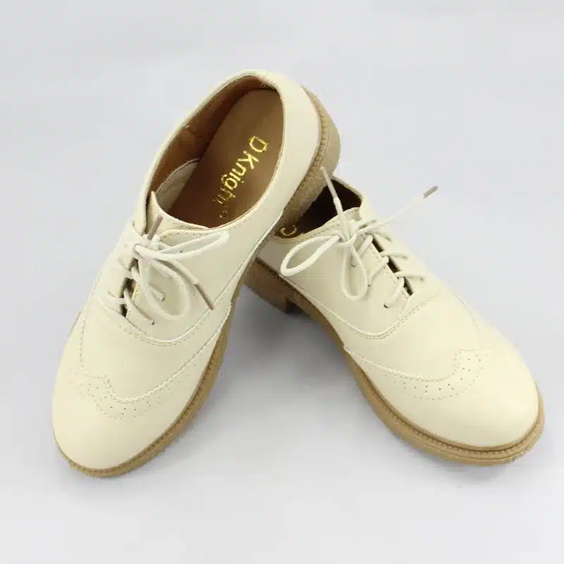 Hot Sale Women Genuine Leather Oxford Shoes Fashion Round Toe Lace Up Flat Ladies Oxfords England Style Brogue Oxfords For Women 25