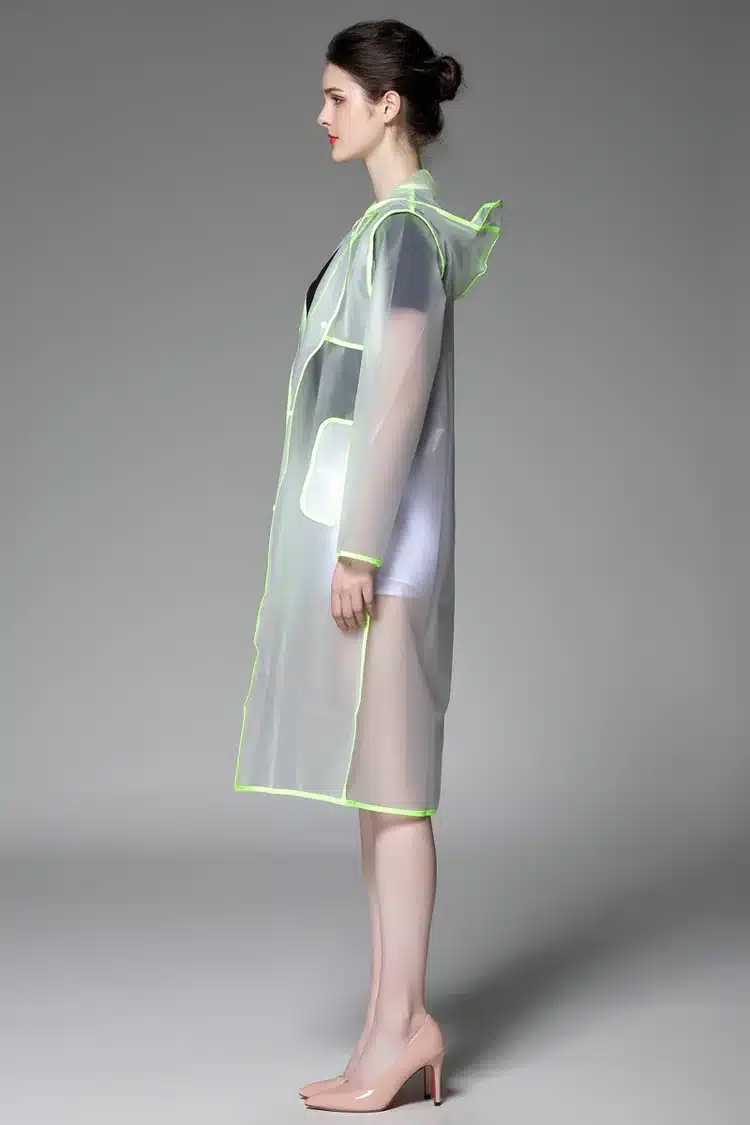 EVA Transparent Raincoat Hooded Women Rain Coat Long Jacket Waterproof Rain Poncho Outdoor Rainwear 4 Colors 10