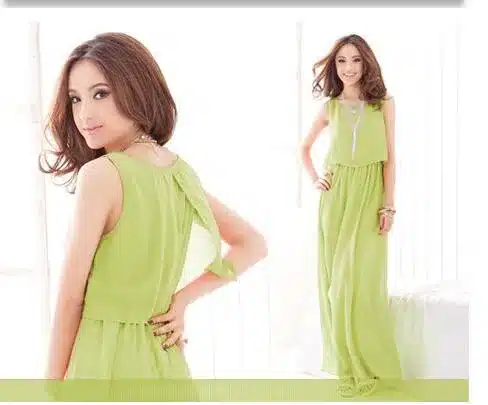 Plus Size Summer Solid Sleeveless Beach Long Dress Bohemian Chiffon Vest O-neck Vestidos Casual Comfortable Elbise FC28 31