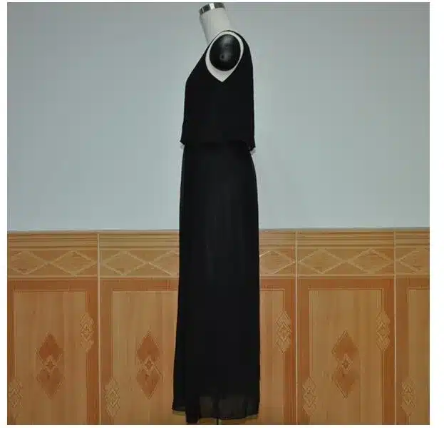 Plus Size Summer Solid Sleeveless Beach Long Dress Bohemian Chiffon Vest O-neck Vestidos Casual Comfortable Elbise FC28 40