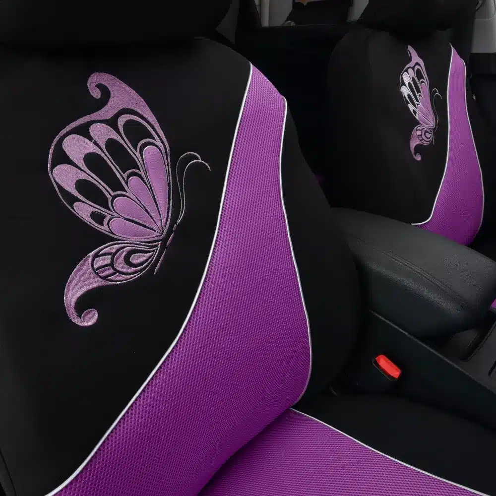 Butterfly Printing Green 2 Front Car Seat Cover for Car Seat Universal Cute Mesh Cloth Seat Covers Styling-Car 14