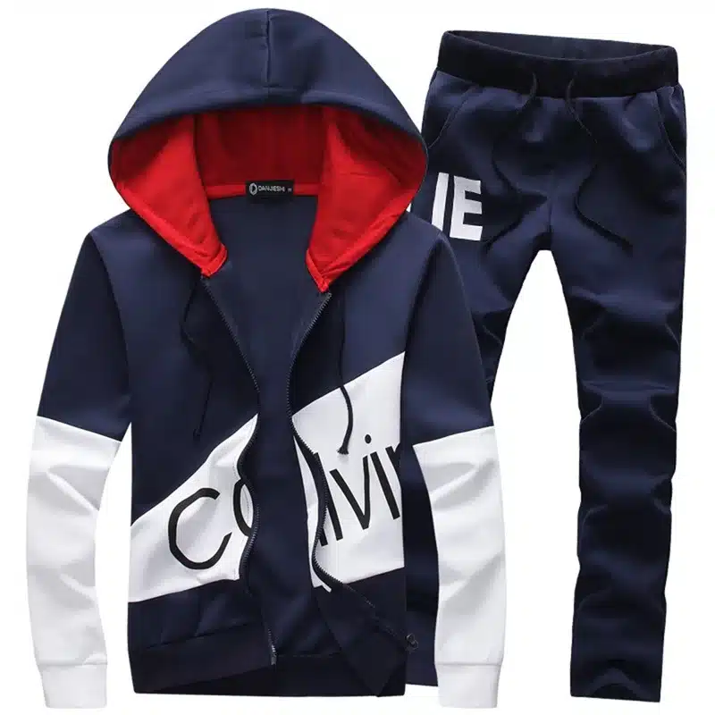 Fashion Style 2 Pieces Set Casual Tracksuit Men Coat 2017 Sweatshirt + Pants Sportswear Male Suit Plus Size Mens Hoodies 6