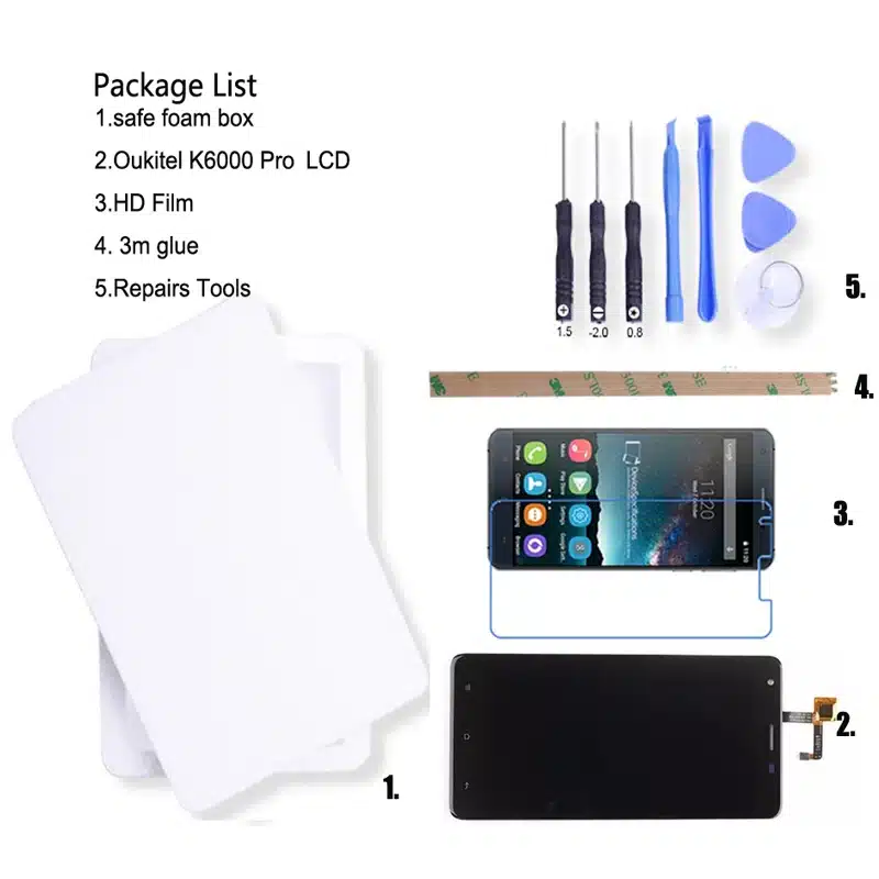 For Oukitel K6000 Pro 100% Original LCD Display and TP Touch Screen Digitizer Assembly +Tools 5.5" 1920x1080P Oukitel K6000 Pro 19