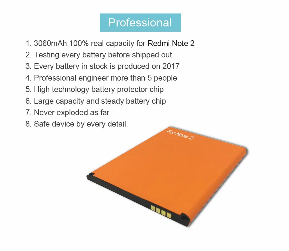 2017 New 100% IST Note 2 Original Mobile Phone Battery For Xiaomi Mi RedMi Note 2 High Quality Replacement Battery With Gift 10