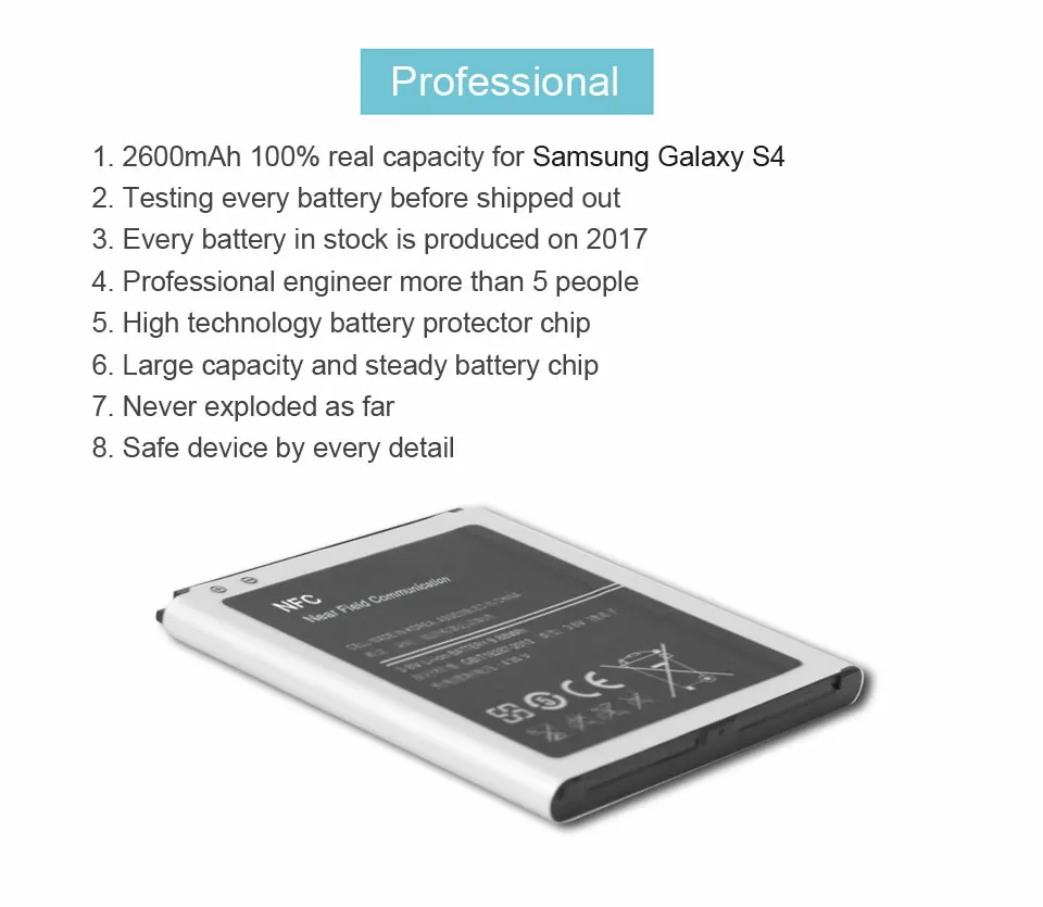 100% IST Original Mobile Phone Battery For Samsung Galaxy S4 I9500 I9502 I9505 I9508 IV NFC Built-in AAA Replacement Battery 10