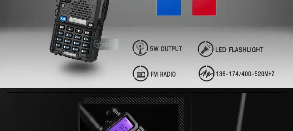 BaoFeng UV-5R Walkie Talkie Dual Band VHF/UHF136-174Mhz & 400-520Mhz Two Way Radio Handheld Baofeng uv5r 7