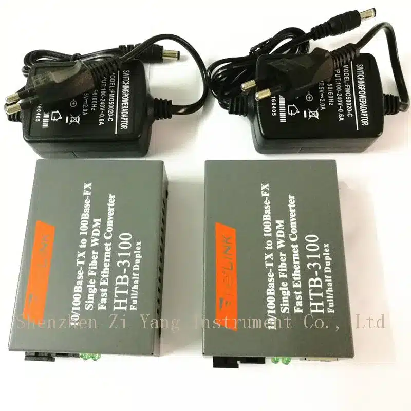 5pair Htb-3100ab Optical Fiber Media Converter Fiber Transceiver Single Fiber Converter 25km SC 10/100M Singlemode Single Fiber 12