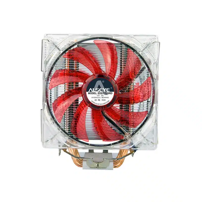 ALSEYE EDDY-120R CPU Cooler 4 Heatpipes TDP 220W Dual PWM 4pin 120mm LED Fan Radiator Cooler for LGA 775/115x/AM2/AM3/AM4 13