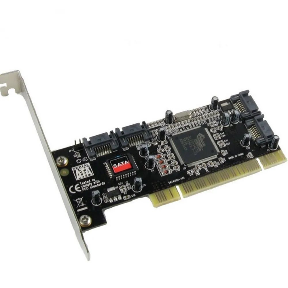 Free shipping PCI card 4 Port SATA add on Card with Sil 3114 Chipset Compliant with PCI Specification, revision 2.2 for computer 10