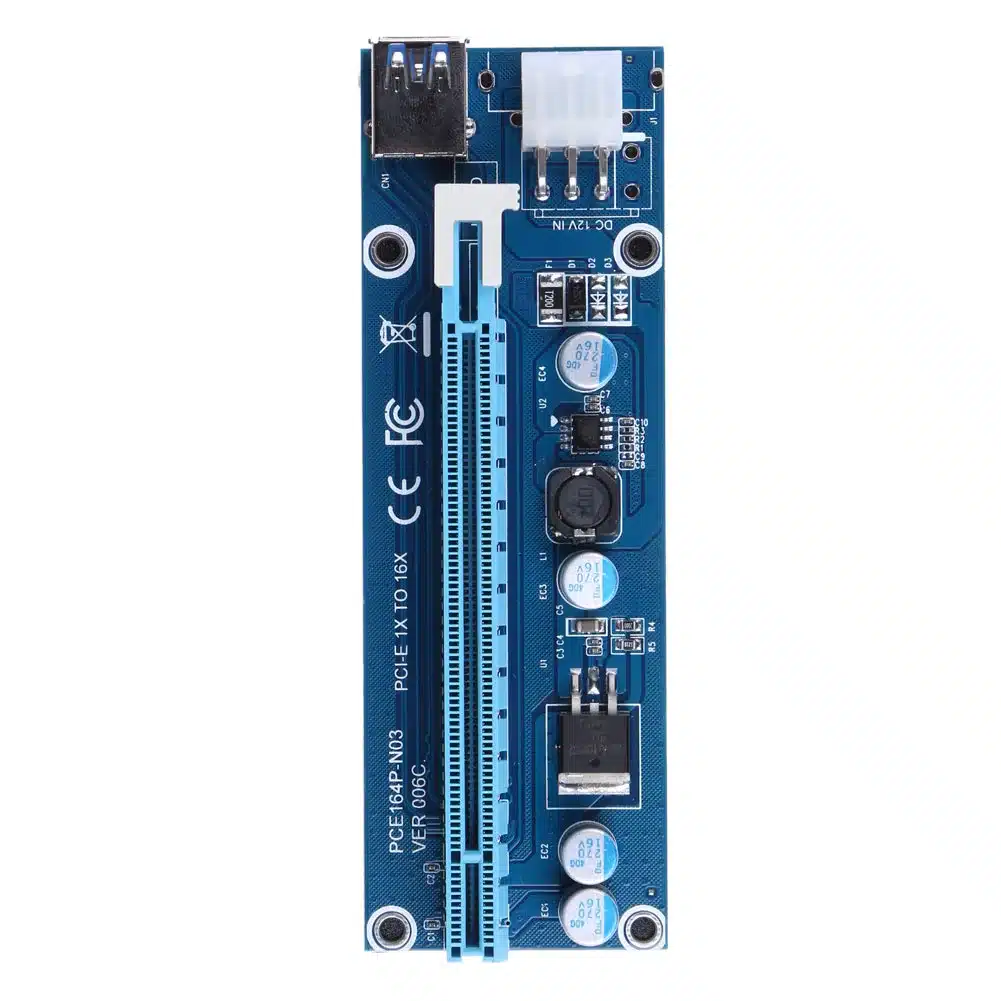 40cm USB 3.0 Mini PCI-E to PCIe PCI Express 1x to 16x Extender Riser Card Adapter SATA 6Pin Power Cable for Bitcoin BTC Mining 14
