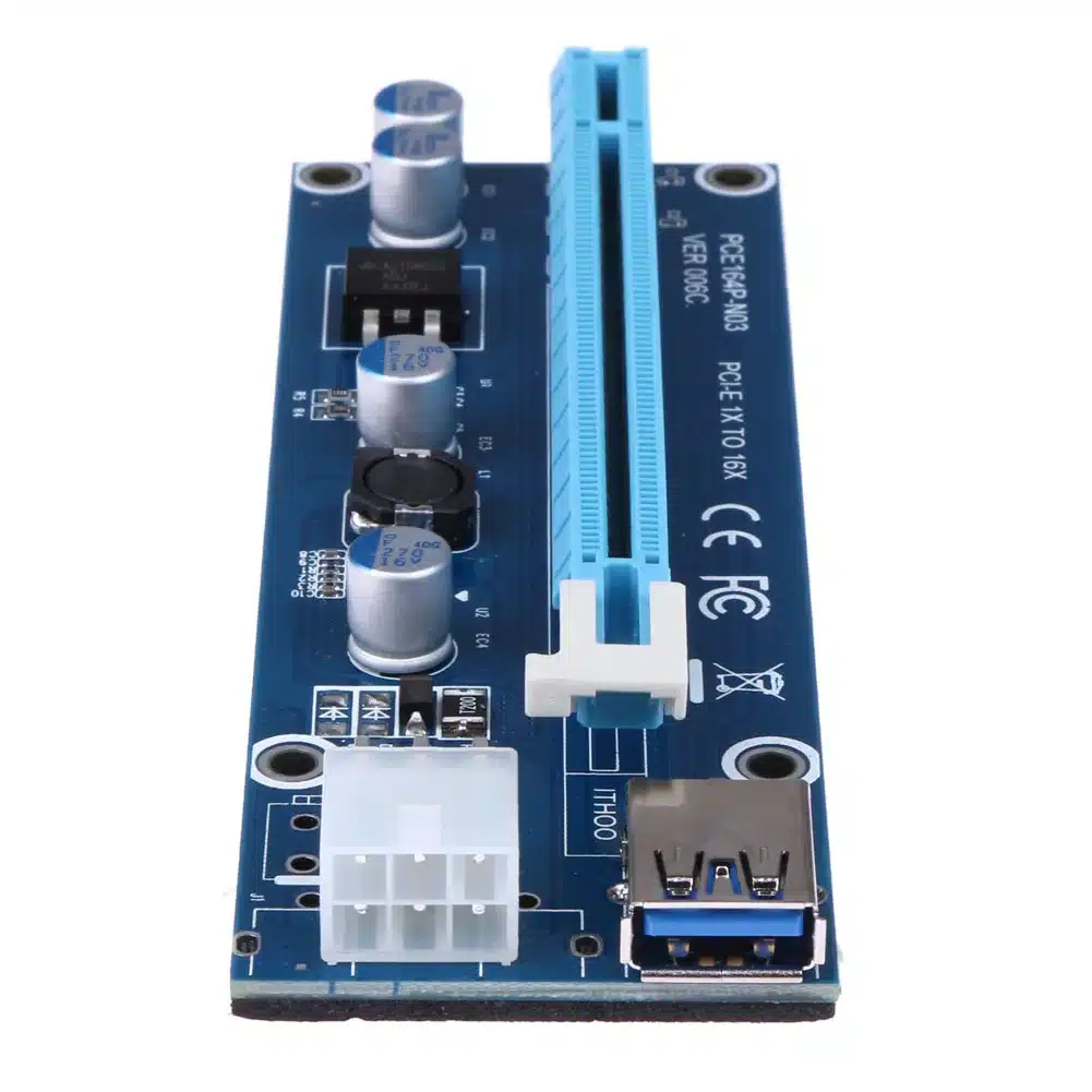 40cm USB 3.0 Mini PCI-E to PCIe PCI Express 1x to 16x Extender Riser Card Adapter SATA 6Pin Power Cable for Bitcoin BTC Mining 16