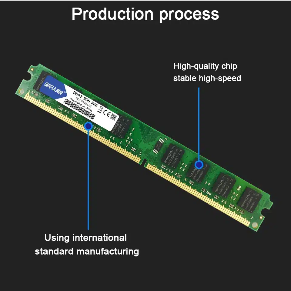 Binful DDR2 2GB 800MHz PC2-6400 4GB(2Gx2) Memory Ram Memoria for Desktop PC Computer (Compatible with 667mhz 533mhz) 1.8V 13