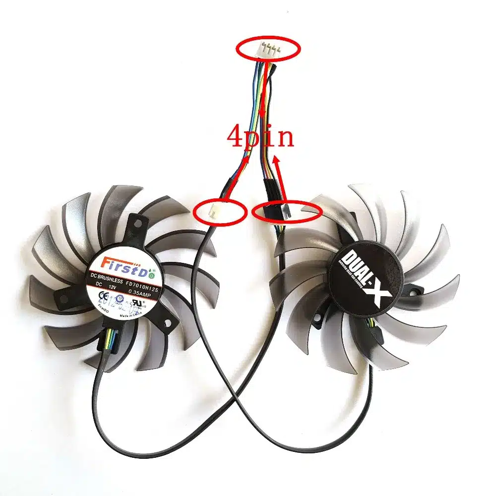 Laptop Fan Replacement Firstd FD7010H12S 75mm 4Pin 12V 0.35A for Graphics Video Card MSI R6790 Twin Frozr II 2 pcs/lot 2