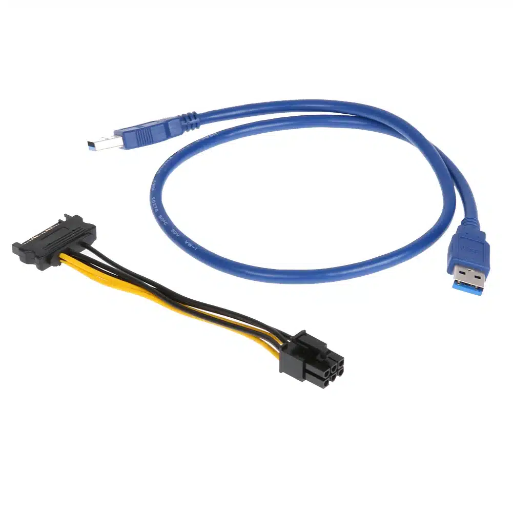 New Pcie Pci-e Pci Express Riser Card 1x To 16x GPU Usb 3.0 Extender Riser X1 X16 Card Adapter SATA 6Pin Power Cable For Miner 14