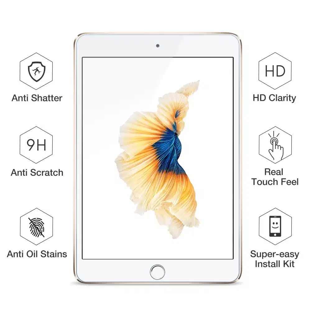 Screen Protector for iPad 9.7 2017, ESR Free Applicator Tempered Glass Film for iPad 2017 New release/For iPad Pro 9.7 inch Air2 10