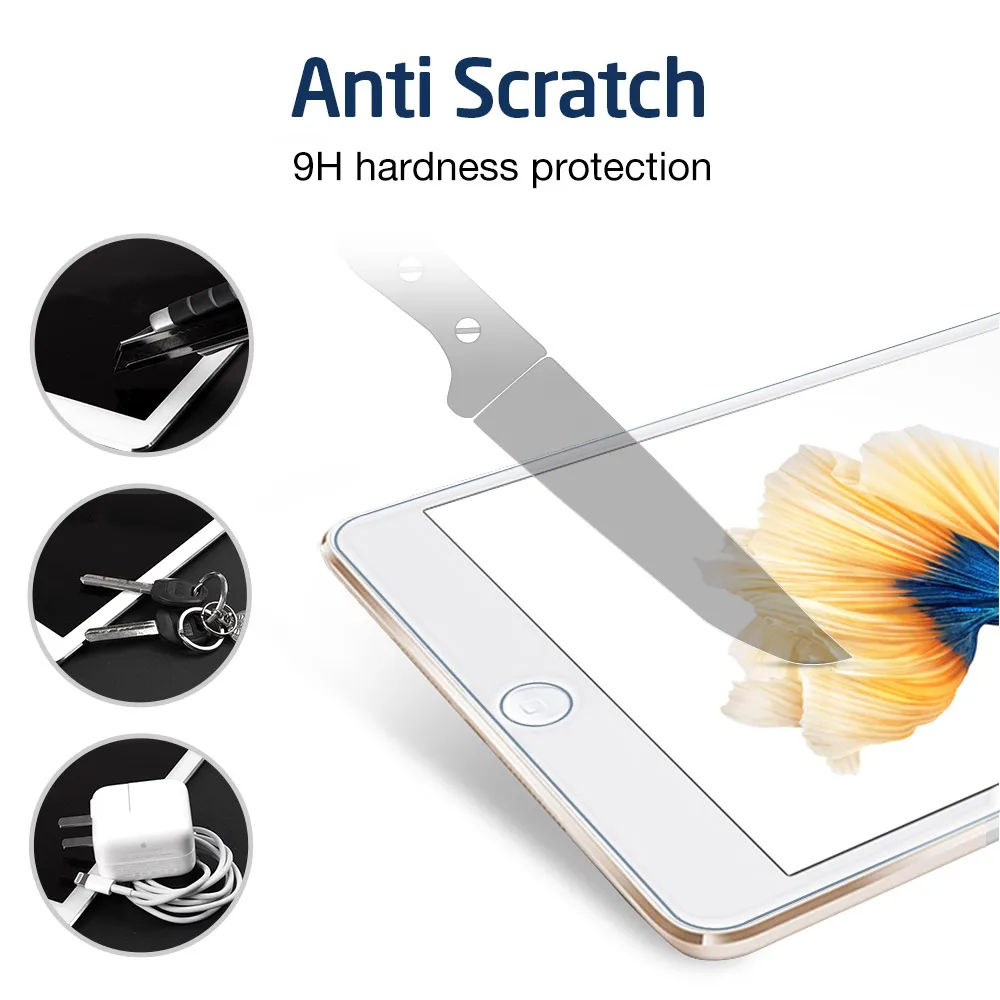 Screen Protector for iPad 9.7 2017, ESR Free Applicator Tempered Glass Film for iPad 2017 New release/For iPad Pro 9.7 inch Air2 12