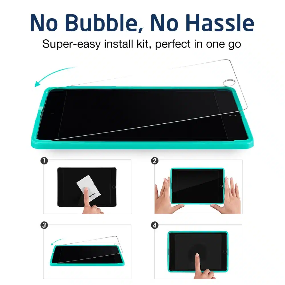 Screen Protector for iPad 9.7 2017, ESR Free Applicator Tempered Glass Film for iPad 2017 New release/For iPad Pro 9.7 inch Air2 15
