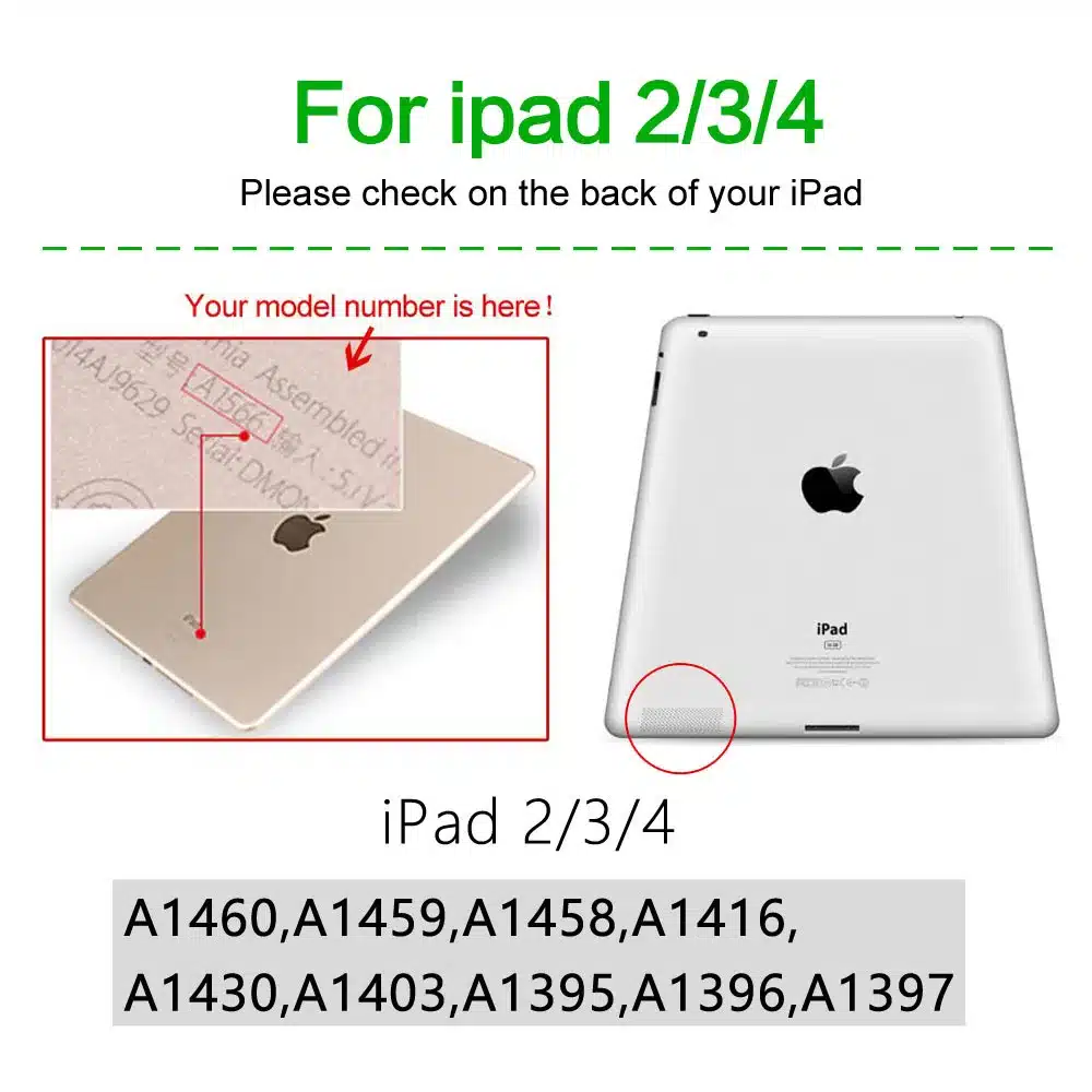 Case For iPad 2 3 4,GOLP Utra Slim PU Leather Covers Multi Folding Magentic Cover Translucent TPU Back Smart Case for iPad 2 3 4 6