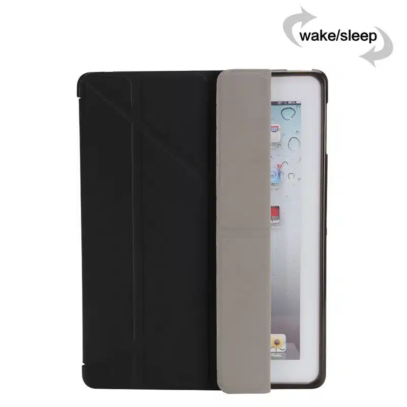 Case For iPad 2 3 4,GOLP Utra Slim PU Leather Covers Multi Folding Magentic Cover Translucent TPU Back Smart Case for iPad 2 3 4 9