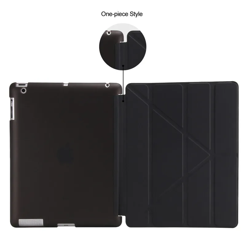 Case For iPad 2 3 4,GOLP Utra Slim PU Leather Covers Multi Folding Magentic Cover Translucent TPU Back Smart Case for iPad 2 3 4 14