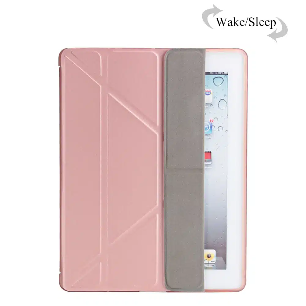 Case For iPad 2 3 4,GOLP Utra Slim PU Leather Covers Multi Folding Magentic Cover Translucent TPU Back Smart Case for iPad 2 3 4 18