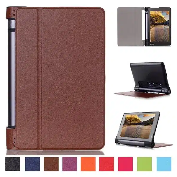 Ultra thin smart PU leather cover case stand cover case for 2015 lenovo Yoga tab 3 8" 850F tablet +free film+free stylus 8