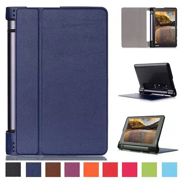 Ultra thin smart PU leather cover case stand cover case for 2015 lenovo Yoga tab 3 8" 850F tablet +free film+free stylus 13