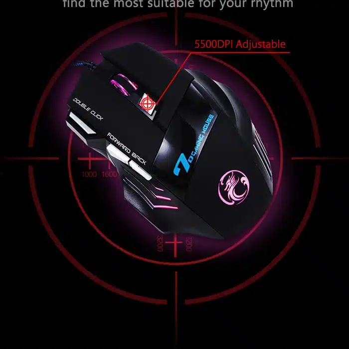 Professional Wired Gaming Mouse 5500DPI Adjustable 7 Buttons Cable USB LED Optical Gamer Mouse For PC Computer Laptop Mice X7 16