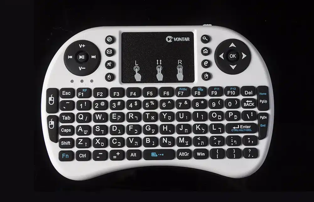 VONTAR I8 Mini Wireless Gaming Keyboard Russian English Hebrew Spanish 2.4G Touched Fly Mouse For Smart TV box Laptop Tablet PC 13