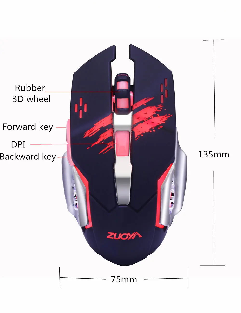 ZUOYA Professional gamer Gaming Mouse 8D 3200DPI Adjustable Wired Optical LED Computer Mice USB Cable Mouse for laptop PC 28