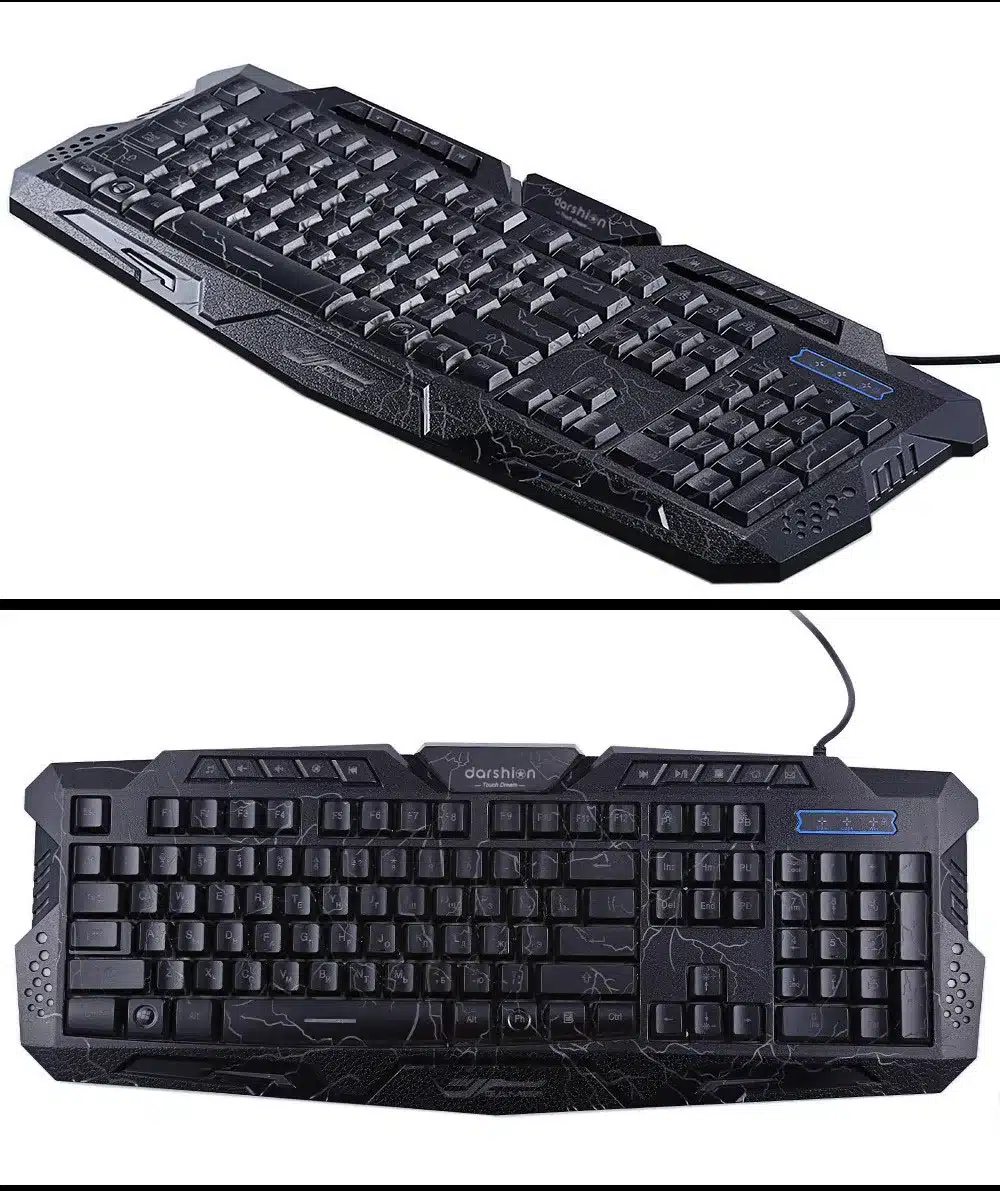 Darshin LED Backlit Russian Keyboard Gaming + Crack Gaming Mouse 6 Buttons Breathing Light Colorful Mice Upgraded Version 14