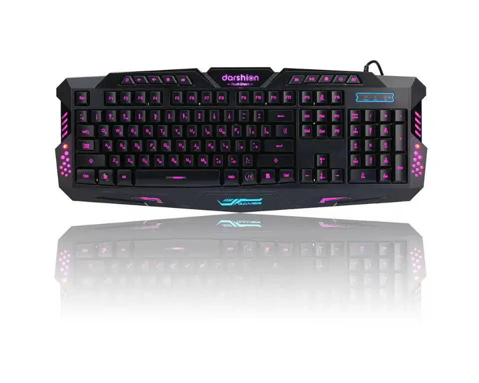 Darshin LED Backlit Russian Keyboard Gaming + Crack Gaming Mouse 6 Buttons Breathing Light Colorful Mice Upgraded Version 16