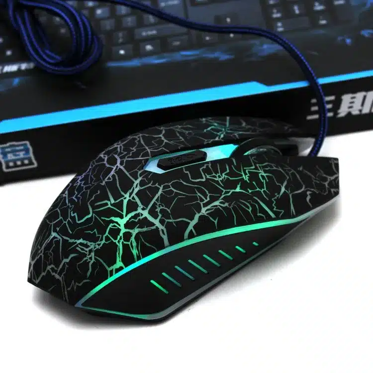 Darshin LED Backlit Russian Keyboard Gaming + Crack Gaming Mouse 6 Buttons Breathing Light Colorful Mice Upgraded Version 21