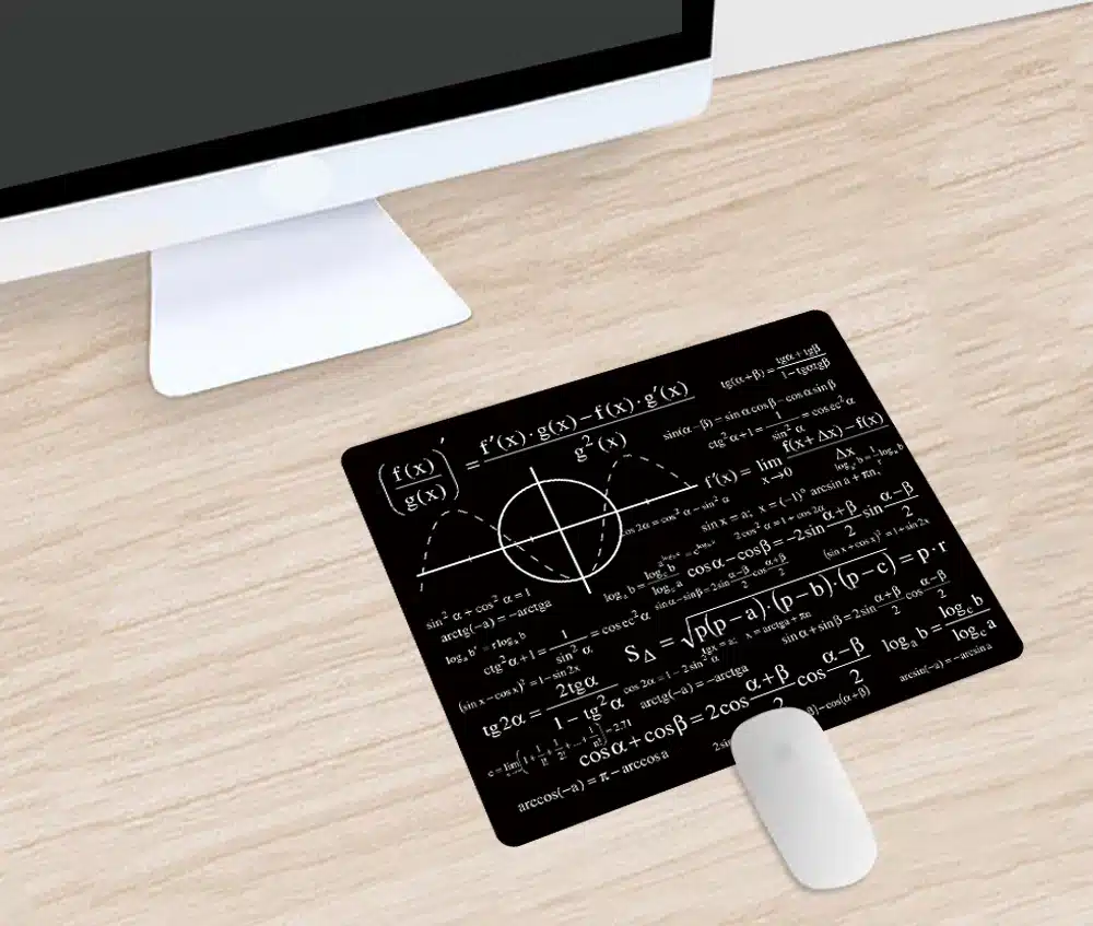 pbpad store Small/Large Mouse Pad for Gaming Player desk laptop Rubber Mouse Mat mousepad Geometric formula & Blackboard 18