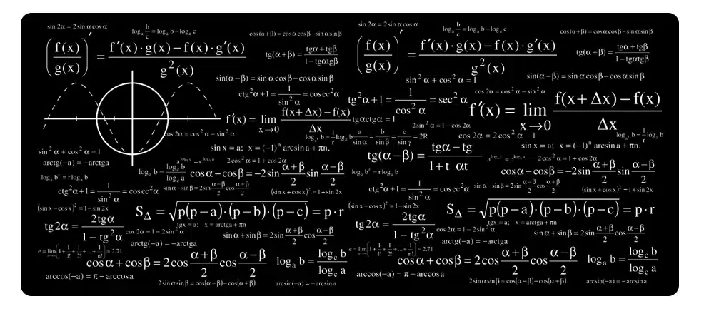 pbpad store Small/Large Mouse Pad for Gaming Player desk laptop Rubber Mouse Mat mousepad Geometric formula & Blackboard 20