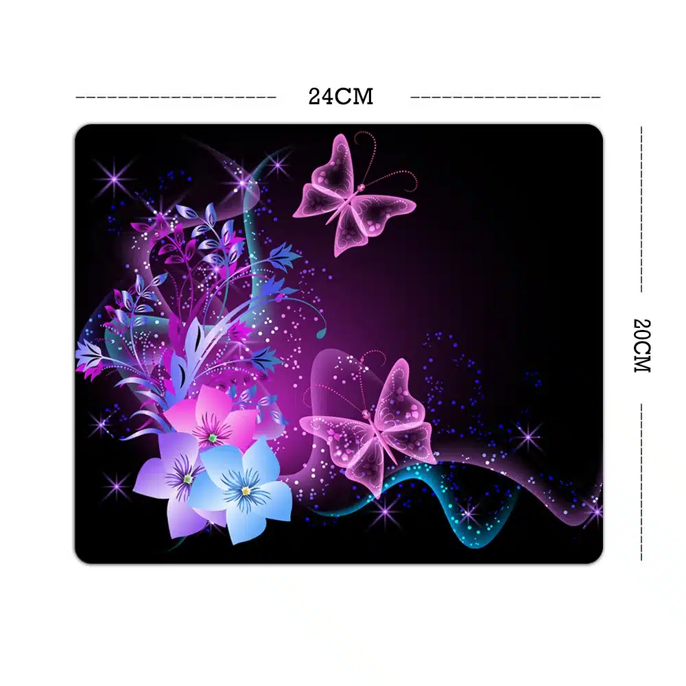 Good Use Small Mouse Pad for Game Playing Lover Rubber Mouse Mat Beautiful Butterfly & Blackboard 3